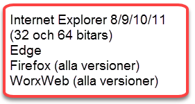 Test av olika webbläsare